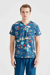 Ambulance Blue - Men - Blouse Elastane with Print