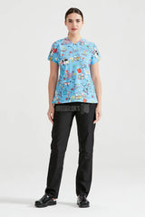 Ambulance Turquoise - Women - Blouse Elastane with Print