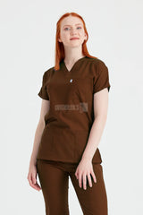 Brown - Women - Scrub Set Classic Flex