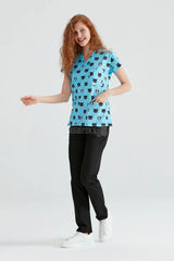 Cat Turquoise - Women - Blouse with Print