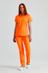Orange - Women - Scrub Set Classic Flex