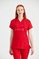 Red - Women - Scrub Set Classic Flex