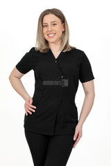 Black - Women - Belted Scrub Set Elastane