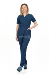 Indigo Blue - Women - Belted Scrub Set Elastane