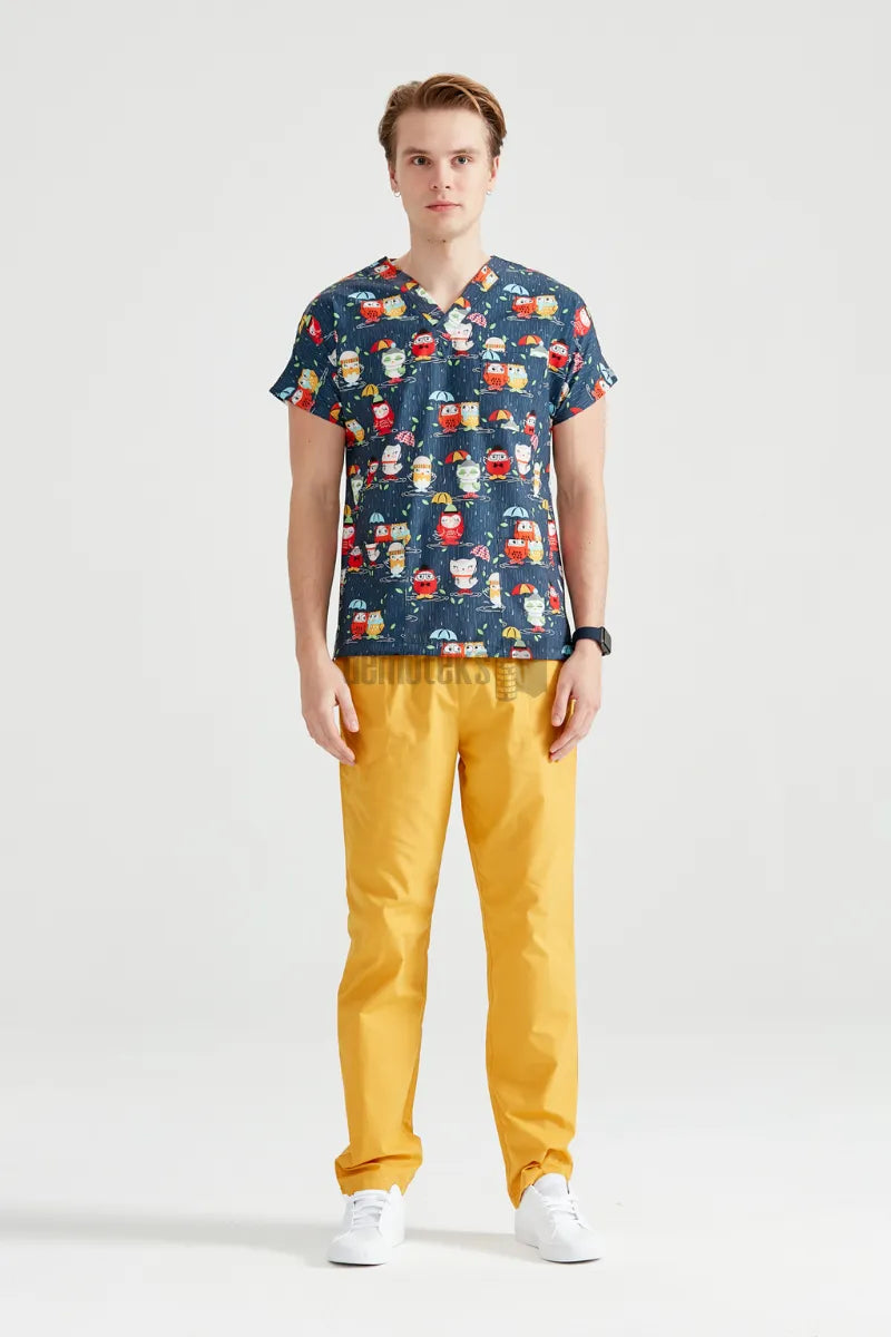 Navy Owl - Men - Blouse Elastane with Print